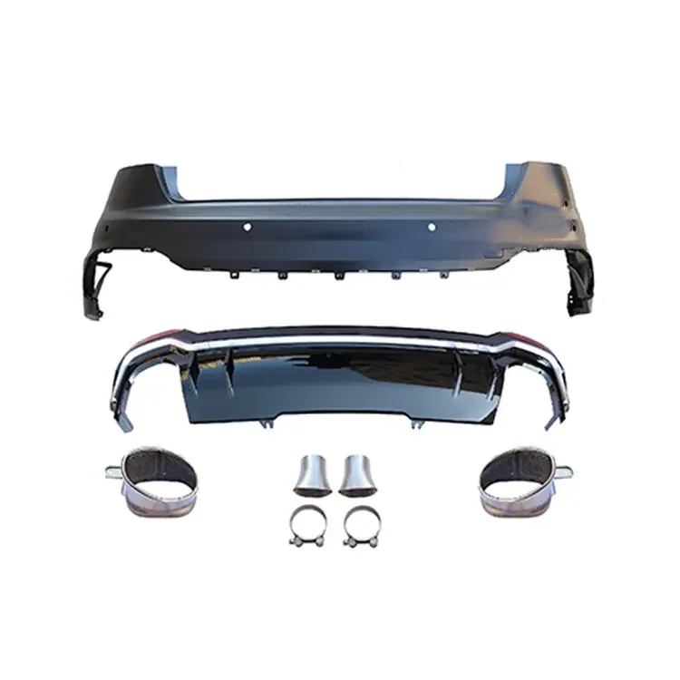 High quality Rear bumper for Audi A4 B9 modified to RS4 Style Rear bumper diffuser with exhaust pipe Muffler tip 2017-2019
High quality Rear bumper for Audi A4 B9 modified to RS4 Style Rear bumper diffuser with exhaust pipe Muffler tip 2017-2019