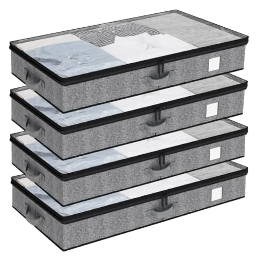 Pack Underbed Storage Containers Below.5 Inch Low Profile Under Bed Organizer Clothes Storage Bins with Sturdy Sidewalls and Bo
Pack Underbed Storage Containers Below.5 Inch Low Profile Under Bed Organizer Clothes Storage Bins with Sturdy Sidewalls and Bo