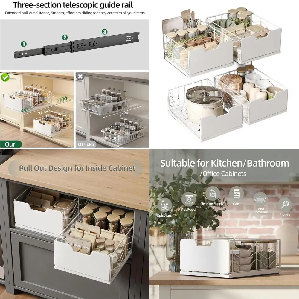 4-Piece Metal Pull-Out Cabinet Organizers, Kitchen Storage Solutions, 11.8x15.7x6.9
4-Piece Metal Pull-Out Cabinet Organizers, Kitchen Storage Solutions, 11.8x15.7x6.9