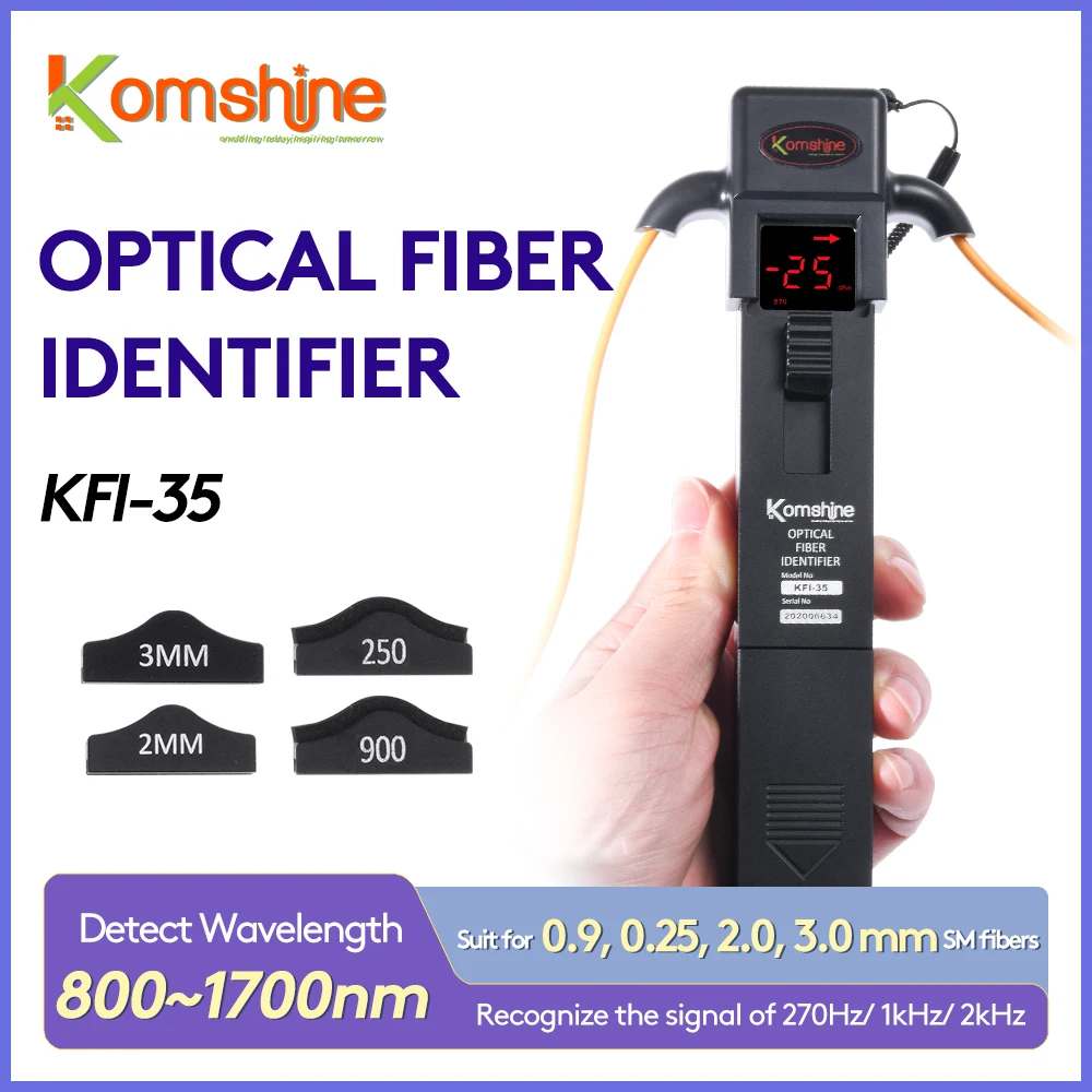Optical Fiber Identifier KomShine KFI-35 Optic Fiber Identifier 4 Adapters of 0.25, 0.9, 2.0 3.0mm
Optical Fiber Identifier KomShine KFI-35 Optic Fiber Identifier 4 Adapters of 0.25, 0.9, 2.0 3.0mm