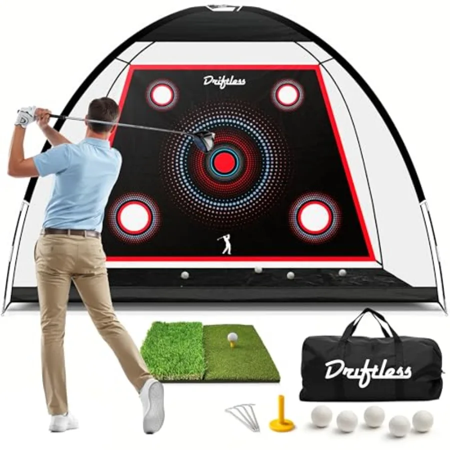 Golf Net 10x7 ft Practice Net for Backyard Driving, Indoor Hitting Net with Mat, A Great Gift for Golfers or Dad Golf Training
Golf Net 10x7 ft Practice Net for Backyard Driving, Indoor Hitting Net with Mat, A Great Gift for Golfers or Dad Golf Training