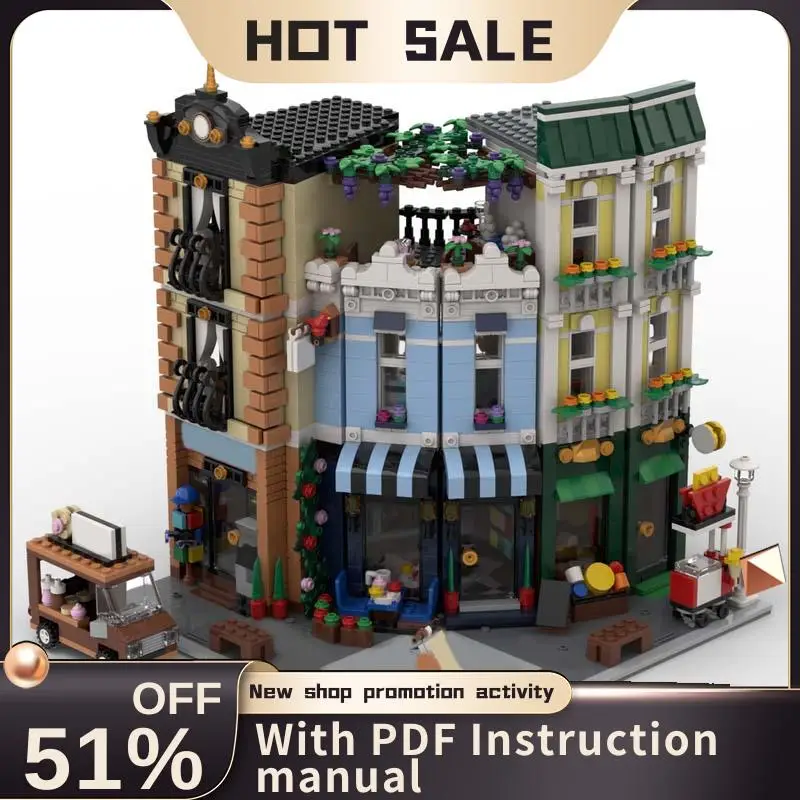 New 2482Pcs City Hot Selling Street View Moc Modular Holiday Corner Street Model Building Blocks Diy Creative Ideas Toys Gifts
New 2482Pcs City Hot Selling Street View Moc Modular Holiday Corner Street Model Building Blocks Diy Creative Ideas Toys Gifts