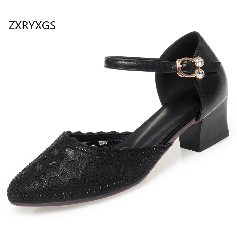ZXRYXGS 2026 New Summer Pointed Genuine Leather Mesh Rhinestone Women's Fashionable Sandals Elegant Mid Heel Banquet Sandals
ZXRYXGS 2026 New Summer Pointed Genuine Leather Mesh Rhinestone Women's Fashionable Sandals Elegant Mid Heel Banquet Sandals