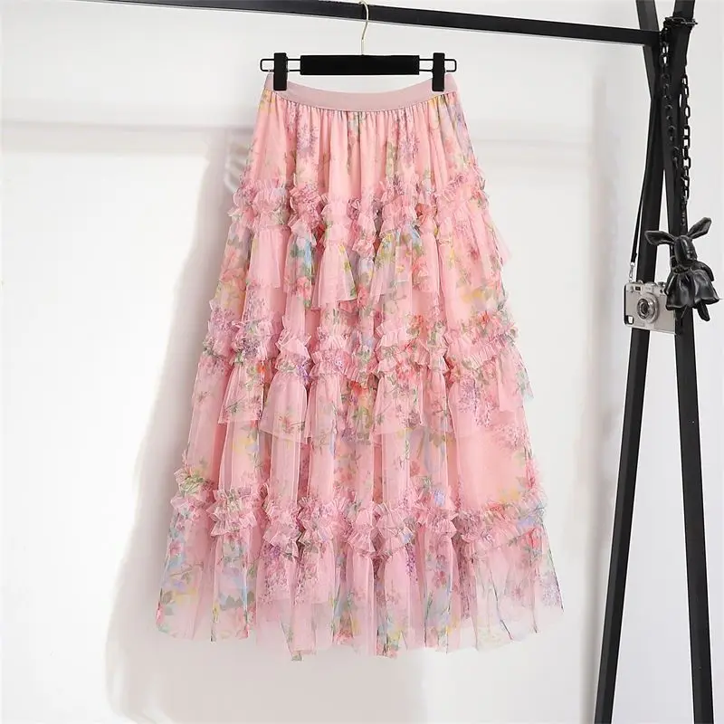 plus Size Spring Summer Floral Cake Skirt Uneven Net Heavy Embroidery Women's High Waist Midi Skirt Korean Sle Polyester Fiber
plus Size Spring Summer Floral Cake Skirt Uneven Net Heavy Embroidery Women's High Waist Midi Skirt Korean Sle Polyester Fiber