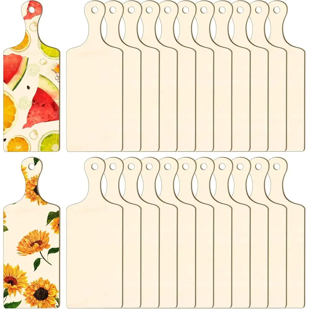 Mini Wooden Cutting Board with Handle, Unfinished Small Cheese Serving Board for Kitchen & Craft Use
Mini Wooden Cutting Board with Handle, Unfinished Small Cheese Serving Board for Kitchen & Craft Use
