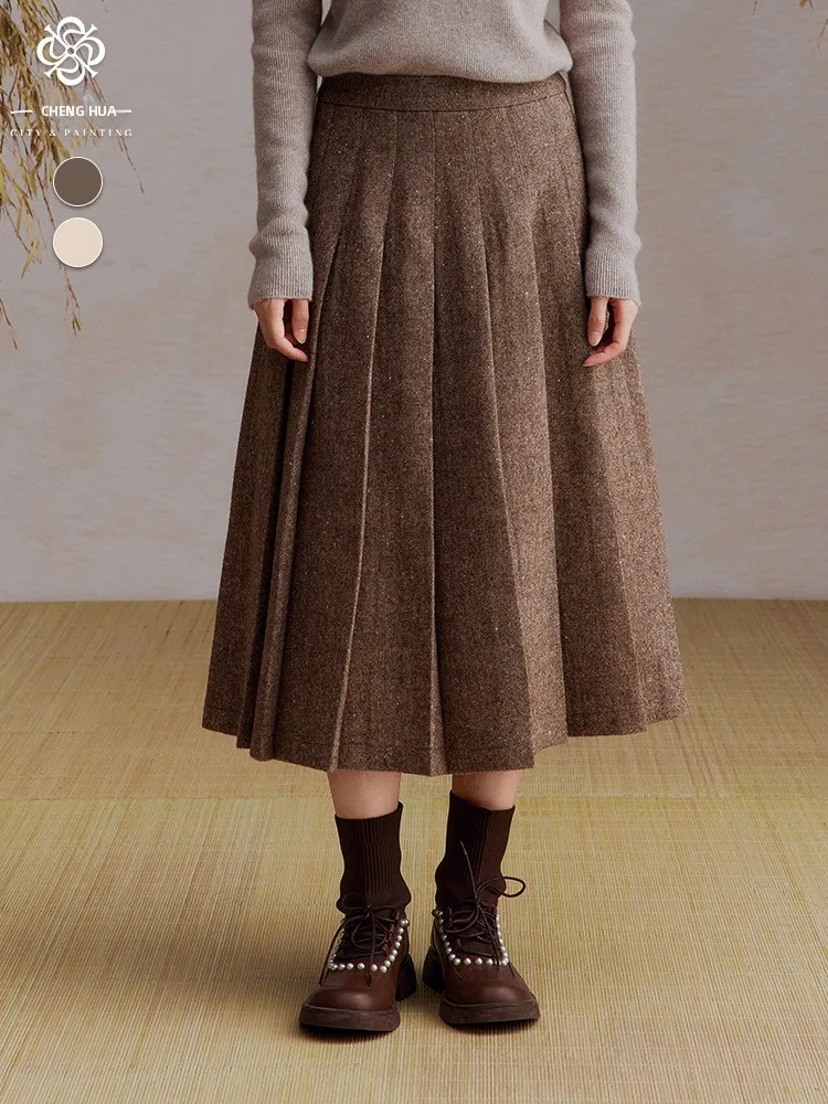 Elegant Artistic High Waist A-Line Long Skirt for Women Winter Commute PU Fabric Wool Blend Fashionable Slimming Design
Elegant Artistic High Waist A-Line Long Skirt for Women Winter Commute PU Fabric Wool Blend Fashionable Slimming Design