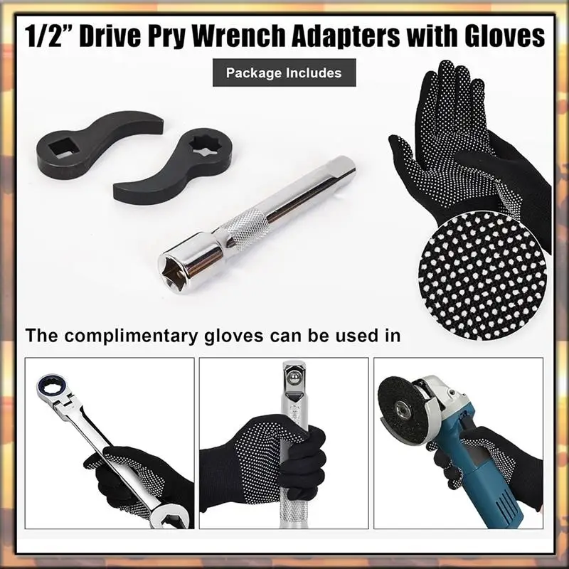 AS59 Wrench Adapter Adjustable Indexing Pry Bar Adapter For 1/2 Inch Drive Ratchet, 4 Piece Pry Bar Adapter Tool
AS59 Wrench Adapter Adjustable Indexing Pry Bar Adapter For 1/2 Inch Drive Ratchet, 4 Piece Pry Bar Adapter Tool