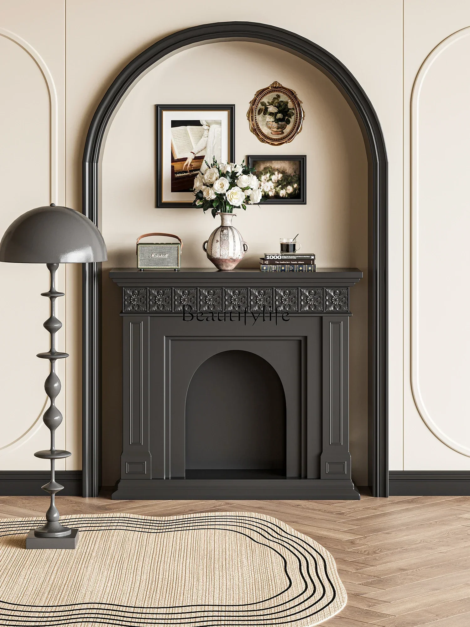 yj39 Retro Pattern Fireplace Living Room Decoration Storage Black Entrance Cabinet
yj39 Retro Pattern Fireplace Living Room Decoration Storage Black Entrance Cabinet