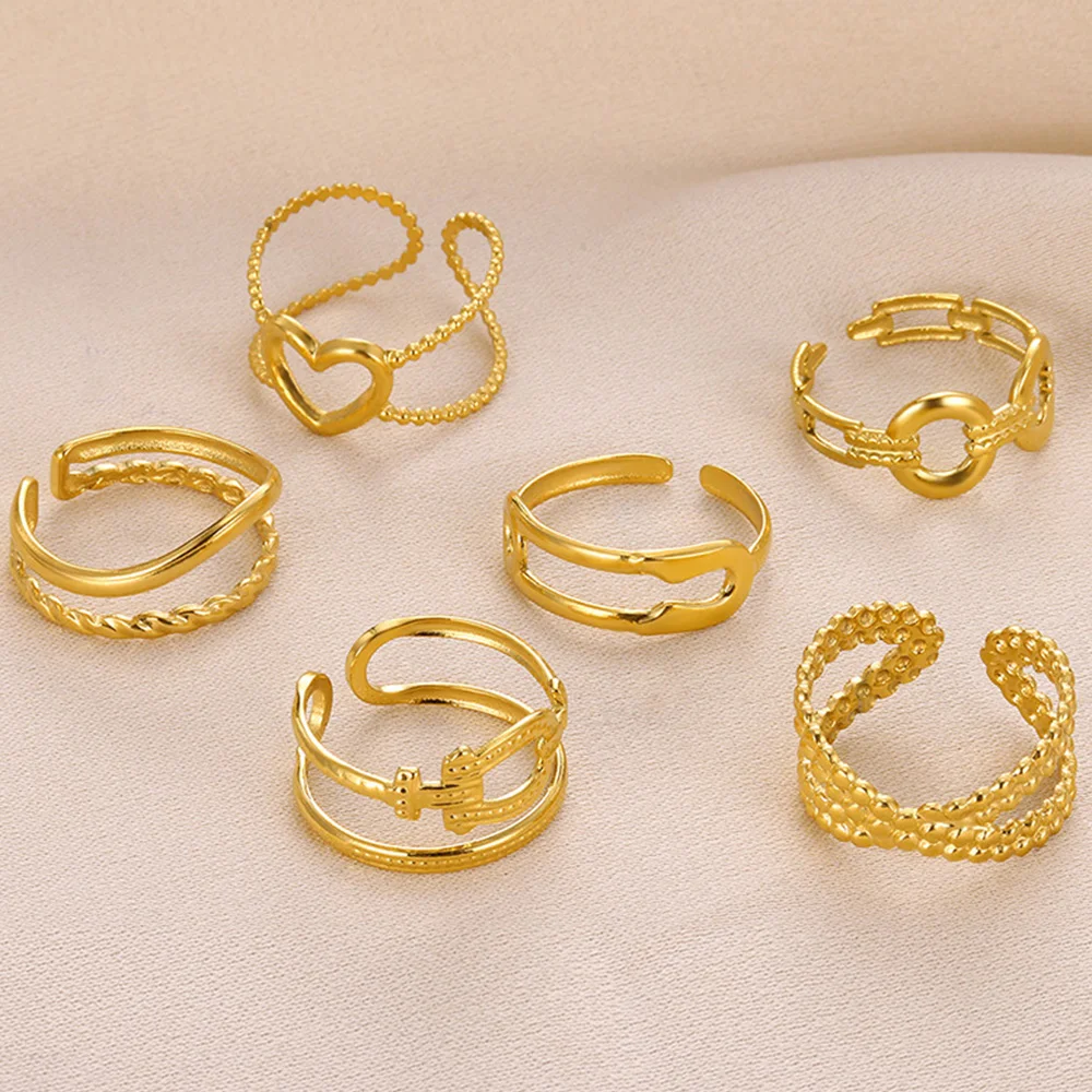 Hollow Heart Ring Cross Rings For Women Fashion Stainless Steel Jewelry Simple Anillos Multilayer Geometrical Finger Accessories
Hollow Heart Ring Cross Rings For Women Fashion Stainless Steel Jewelry Simple Anillos Multilayer Geometrical Finger Accessories