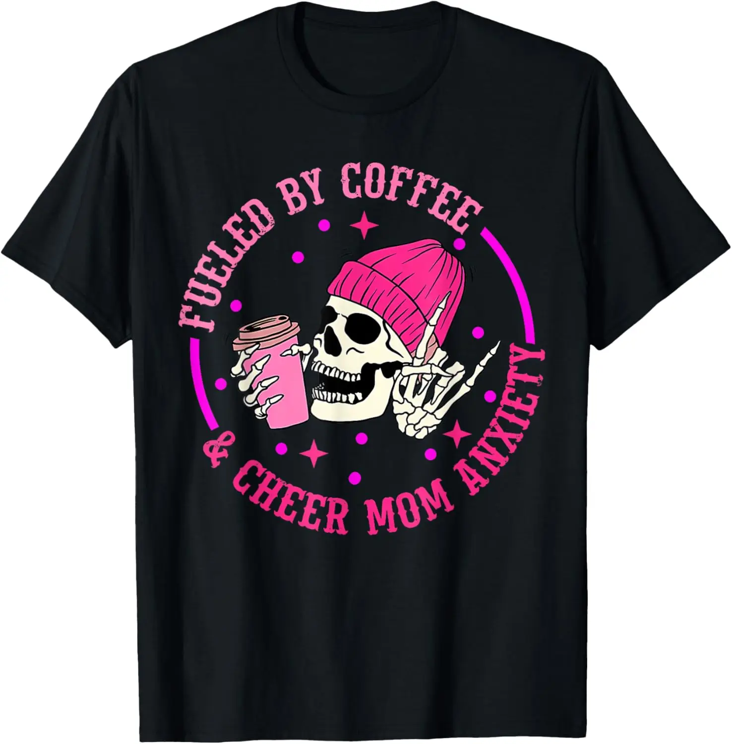 Новая футболка - футболка Fueled By Coffee & Cheer Mom Anxiety Skull Skeleton
Новая футболка - футболка Fueled By Coffee & Cheer Mom Anxiety Skull Skeleton