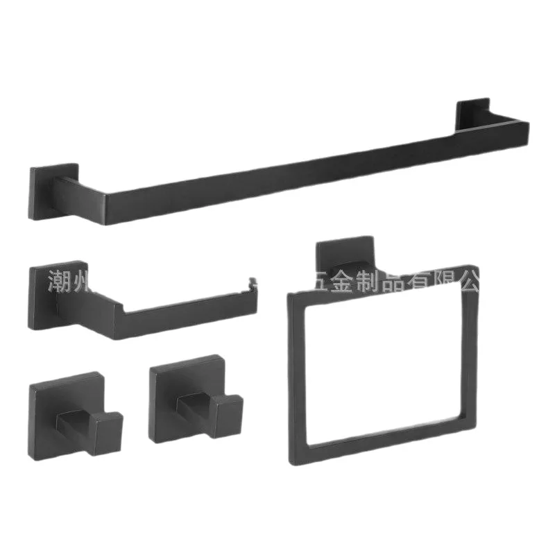 Stainless steel bathroom set, bathroom towel rack, square tube five-piece set, rack, towel ring, hook, nail-free.
Stainless steel bathroom set, bathroom towel rack, square tube five-piece set, rack, towel ring, hook, nail-free.