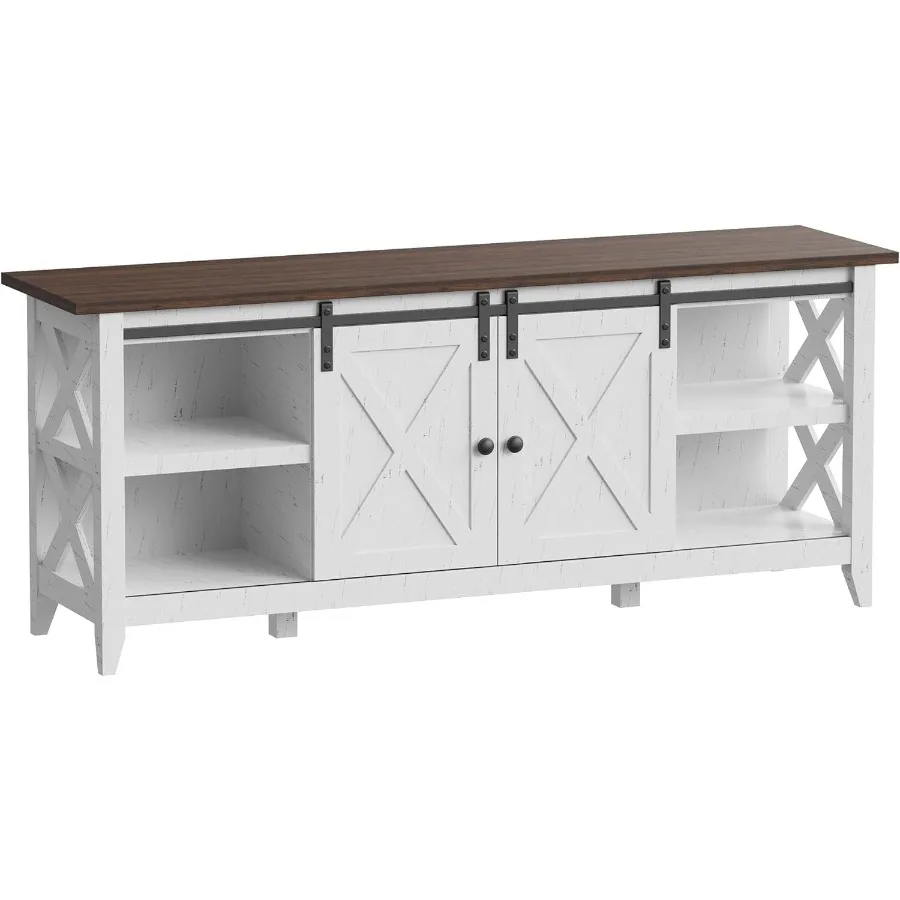 Farmhouse TV Stand for TVs up to 65 Inch Rustic Sliding Barn Door Entertainment Center with Storage - Antique White Media Conso
Farmhouse TV Stand for TVs up to 65 Inch Rustic Sliding Barn Door Entertainment Center with Storage - Antique White Media Conso