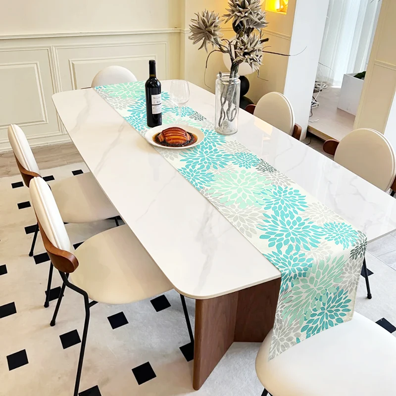 Green Blue Flower Linen Table Runner Home Kitchen Table Decoration Wedding Festival Party Washable Dining Table Runners Decor
Green Blue Flower Linen Table Runner Home Kitchen Table Decoration Wedding Festival Party Washable Dining Table Runners Decor