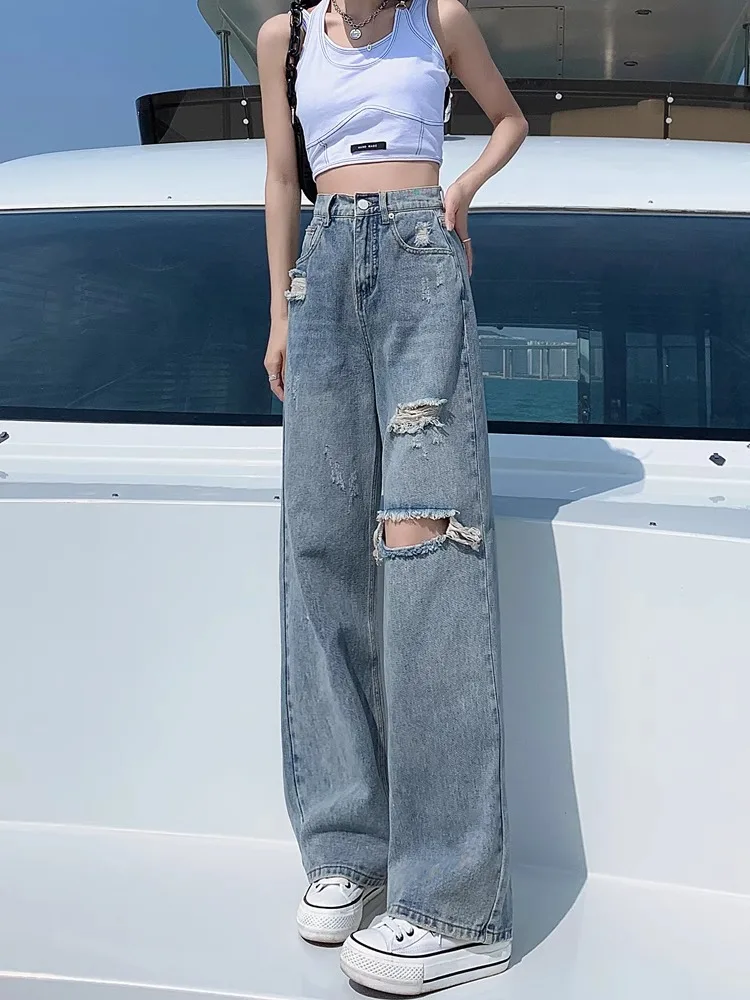 High Waist Torn Denim Jeans Women's Spring 2026 New Style Slim Straight Drapey Wide Leg Pants Loose Fit Casual High Waist
High Waist Torn Denim Jeans Women's Spring 2026 New Style Slim Straight Drapey Wide Leg Pants Loose Fit Casual High Waist