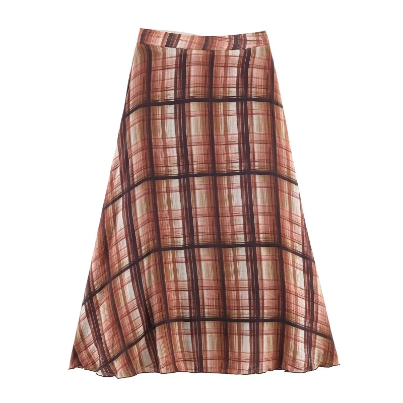 Summer Simple Plaid Midi Skirt Women Side Zipper High Waist Long Skirts Female Casual Vintage Wear 2026 New
Summer Simple Plaid Midi Skirt Women Side Zipper High Waist Long Skirts Female Casual Vintage Wear 2026 New