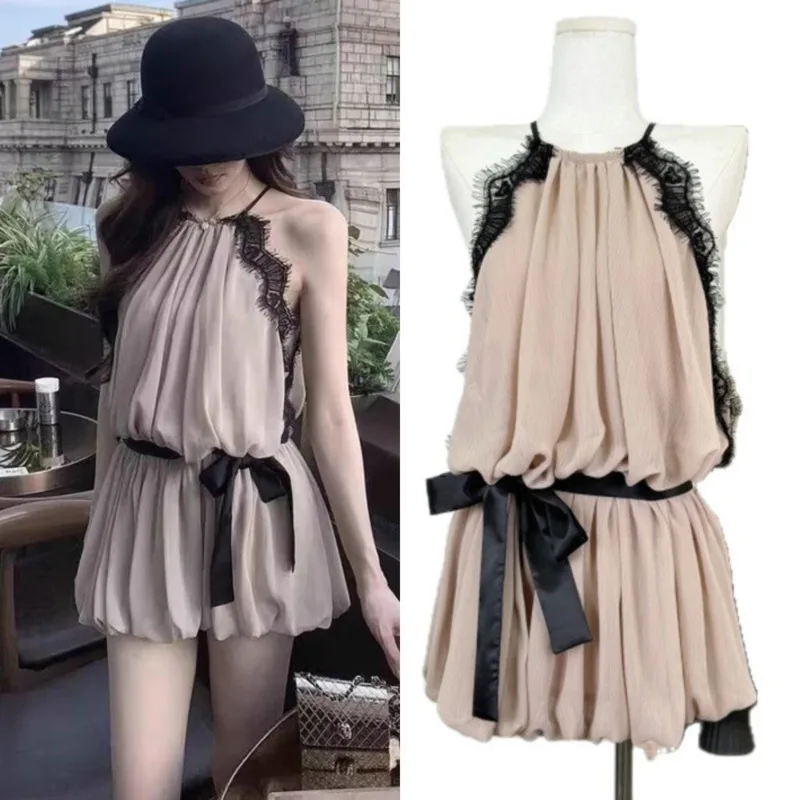 Mini Dresses Bow Tie Dresses Y2K Lace Up Sleeveless Dresses Patchwork PVC Dress Women French Hanging Neck A-line Short Skirt New
Mini Dresses Bow Tie Dresses Y2K Lace Up Sleeveless Dresses Patchwork PVC Dress Women French Hanging Neck A-line Short Skirt New