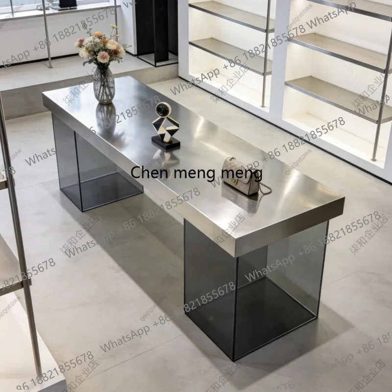 Modern Simple Clothing Store Nakajima Table Acrylic Stainless Steel Display Table Counter Display Water Table
Modern Simple Clothing Store Nakajima Table Acrylic Stainless Steel Display Table Counter Display Water Table