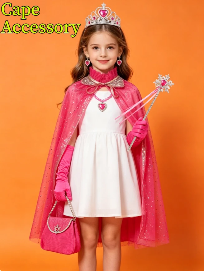 Girl Colorful Sparkly Mesh Cloak And Accessory Lightweight Set For Princess Theme Party Halloween Dress Up Stage Props Clothings
Girl Colorful Sparkly Mesh Cloak And Accessory Lightweight Set For Princess Theme Party Halloween Dress Up Stage Props Clothings