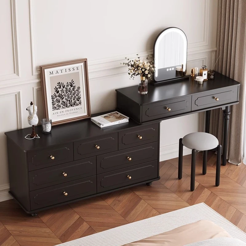 Solid Wood French Retro Dressing Table Bucket Cabinet Integrated Bedroom Dressing Table Black Dressing Table Storage Cabinet
Solid Wood French Retro Dressing Table Bucket Cabinet Integrated Bedroom Dressing Table Black Dressing Table Storage Cabinet