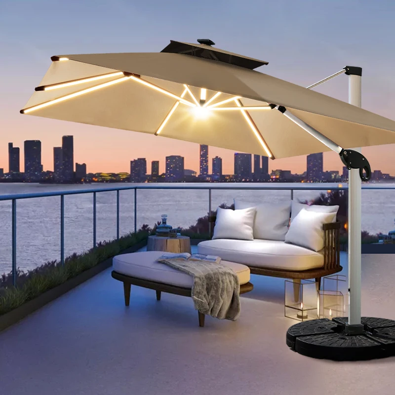 Wholesale Big Size Cantilever Led Umbrella 3* Solar Panel Roman Umbrella & Base Led Light Parasols Patio Garden Umbrellas
Wholesale Big Size Cantilever Led Umbrella 3* Solar Panel Roman Umbrella & Base Led Light Parasols Patio Garden Umbrellas