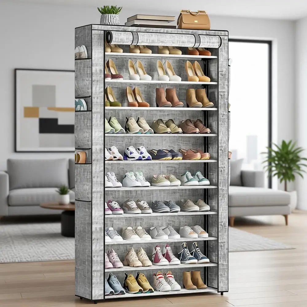 Большой 10-ярусный шкаф для хранения обуви на 50-56 пар, элегантная высокая полка для прихожей и гардеробной
Большой 10-ярусный шкаф для хранения обуви на 50-56 пар, элегантная высокая полка для прихожей и гардеробной