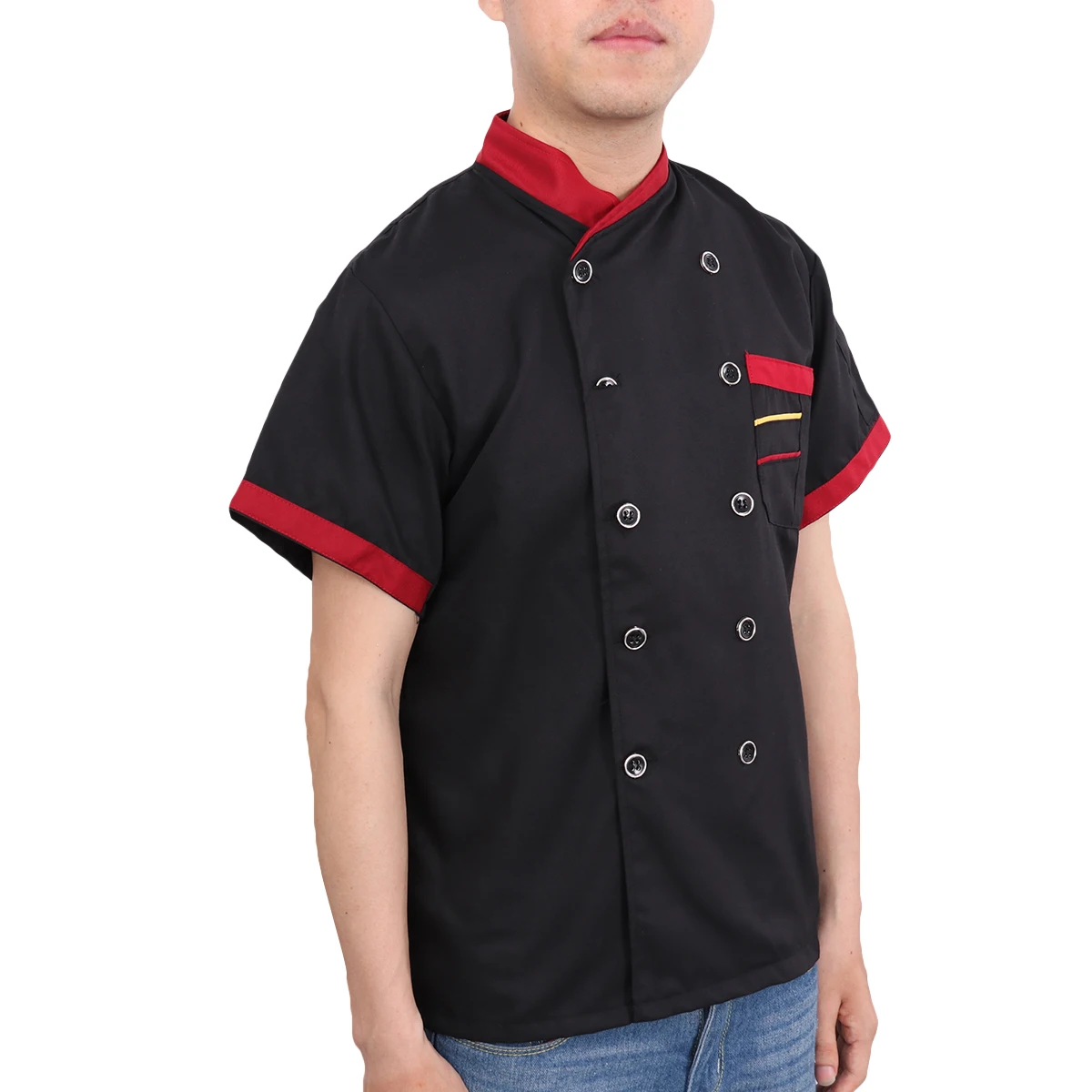 Chef Black Apron Coat Men Chefs Shirt Summer Tops Shirts for Apparel Catering Jackets Man
Chef Black Apron Coat Men Chefs Shirt Summer Tops Shirts for Apparel Catering Jackets Man