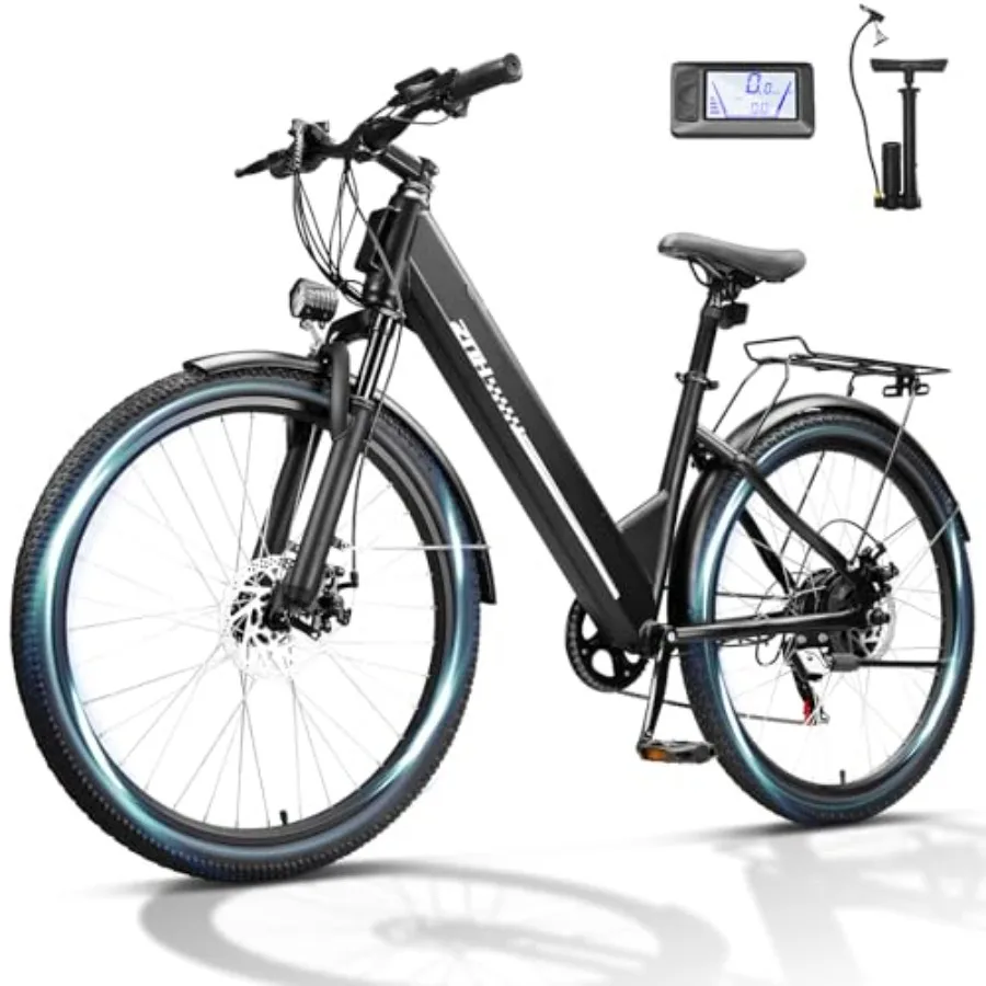 Electric bike for urban commuting and off-road trails, aluminum alloy frame, matte black finish, 1000W peak motor with 28MPH sp
Electric bike for urban commuting and off-road trails, aluminum alloy frame, matte black finish, 1000W peak motor with 28MPH sp