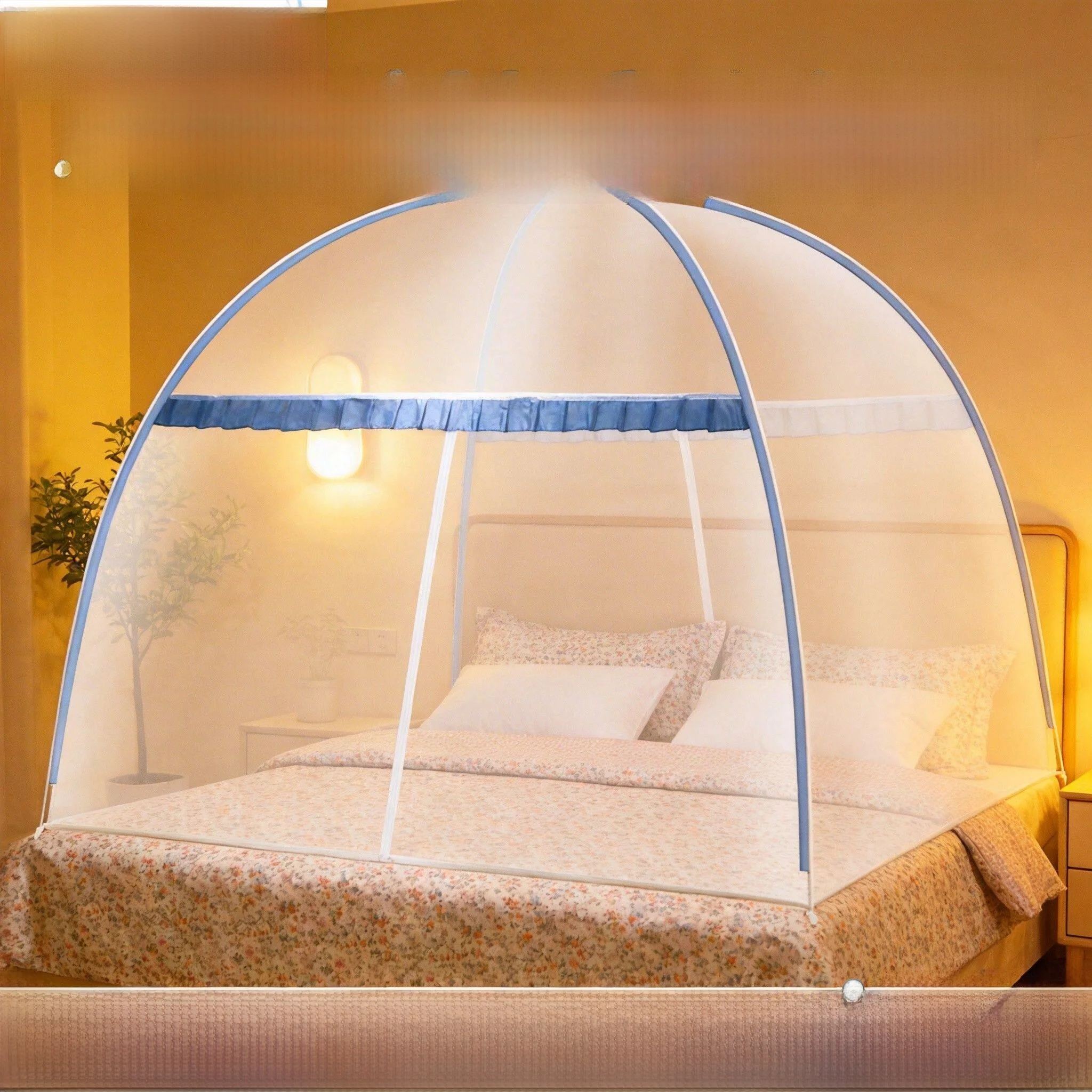 Foldable Mosquito Net Bedroom Use No Installation Mongolian Tent Style Children Anti-Fall Double Door Mosquito Net
Foldable Mosquito Net Bedroom Use No Installation Mongolian Tent Style Children Anti-Fall Double Door Mosquito Net