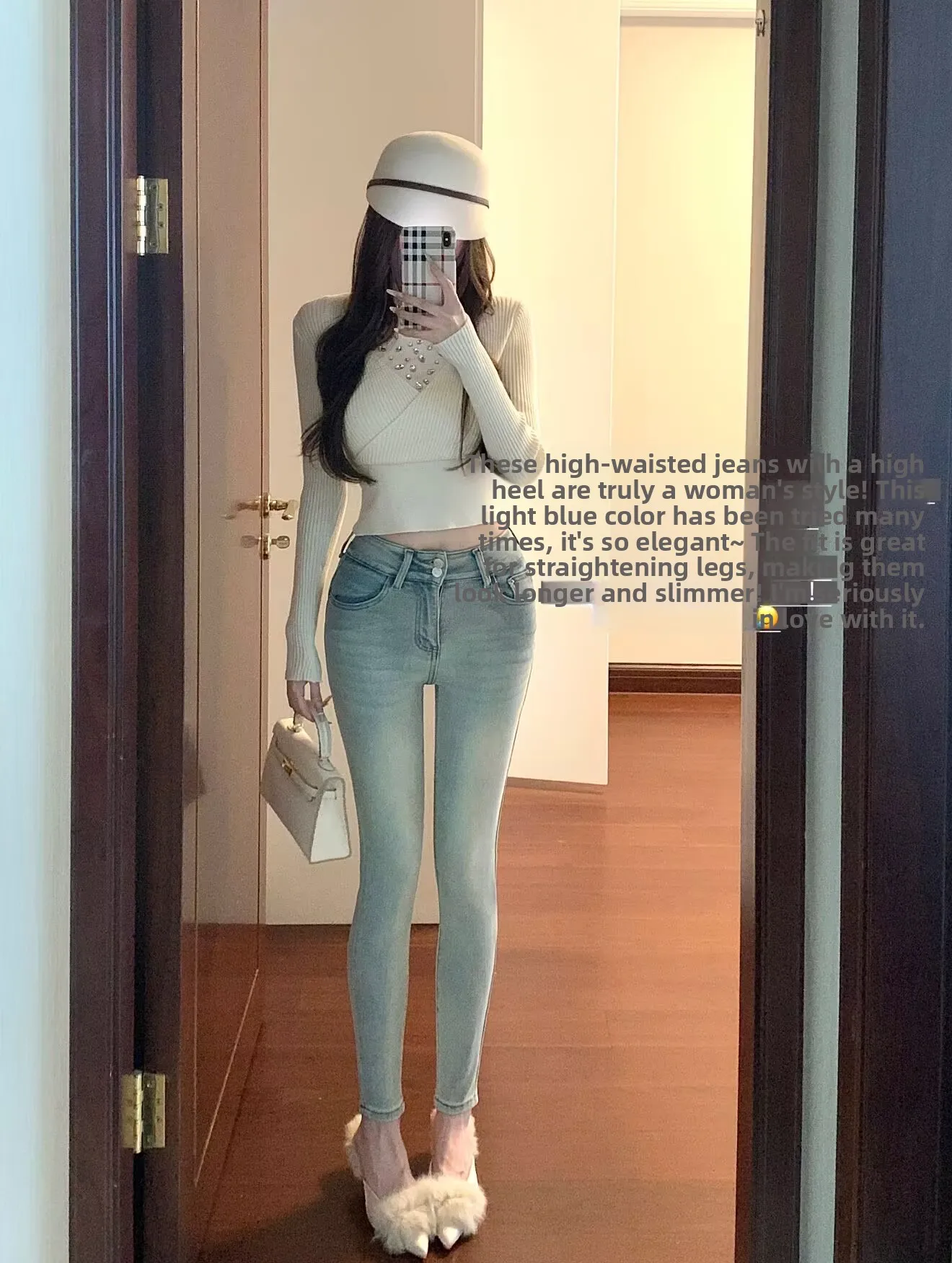 Retro Washed Slim Fit High Waist Cotton Stretch Denim Jeans with Hip Pad Built in Light Colored Tight Fit Nine Point Pants
Retro Washed Slim Fit High Waist Cotton Stretch Denim Jeans with Hip Pad Built in Light Colored Tight Fit Nine Point Pants