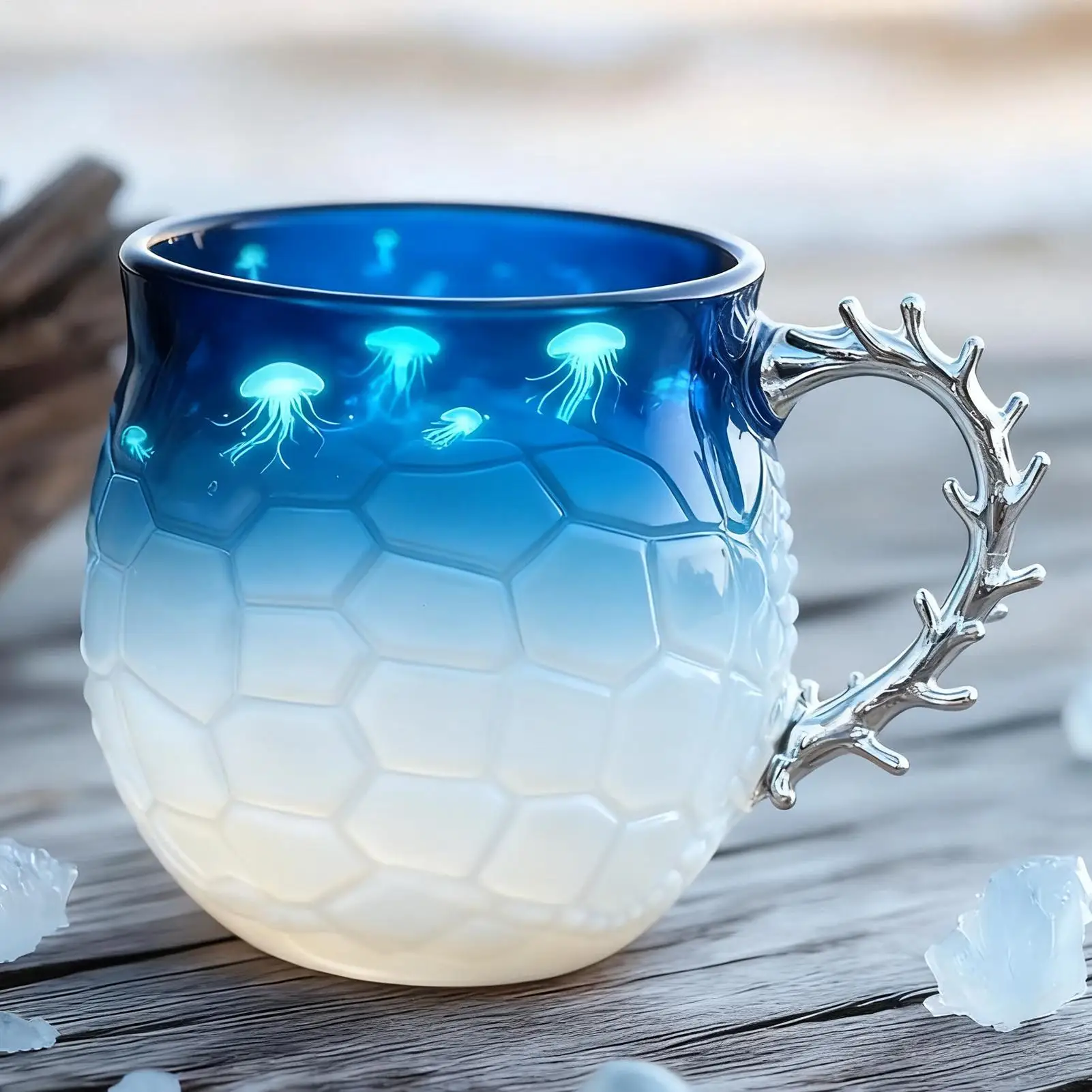 Handmade Sea Glass Wave Mug 14oz Hand-Blown Glassware Sea Lover Beverage Mug For Juice Milk Study Living Room Teachers Students
Handmade Sea Glass Wave Mug 14oz Hand-Blown Glassware Sea Lover Beverage Mug For Juice Milk Study Living Room Teachers Students