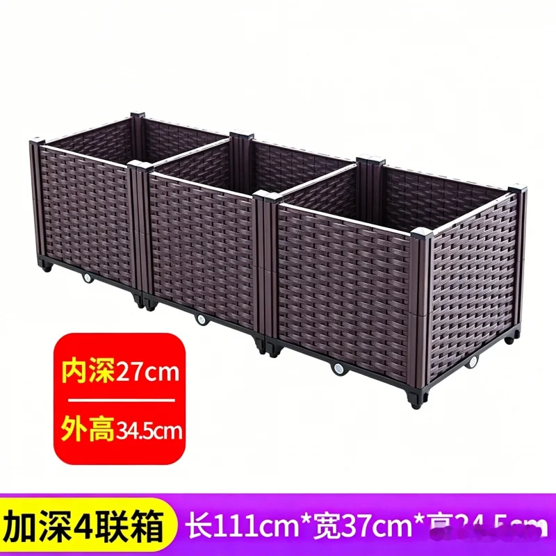 4 Tier Deepened Raised Garden Bed 148x37x34cm Plastic Planter Box for Vegetables Flowers Herbs Outdoor Indoor Balcony Patio Grow
4 Tier Deepened Raised Garden Bed 148x37x34cm Plastic Planter Box for Vegetables Flowers Herbs Outdoor Indoor Balcony Patio Grow