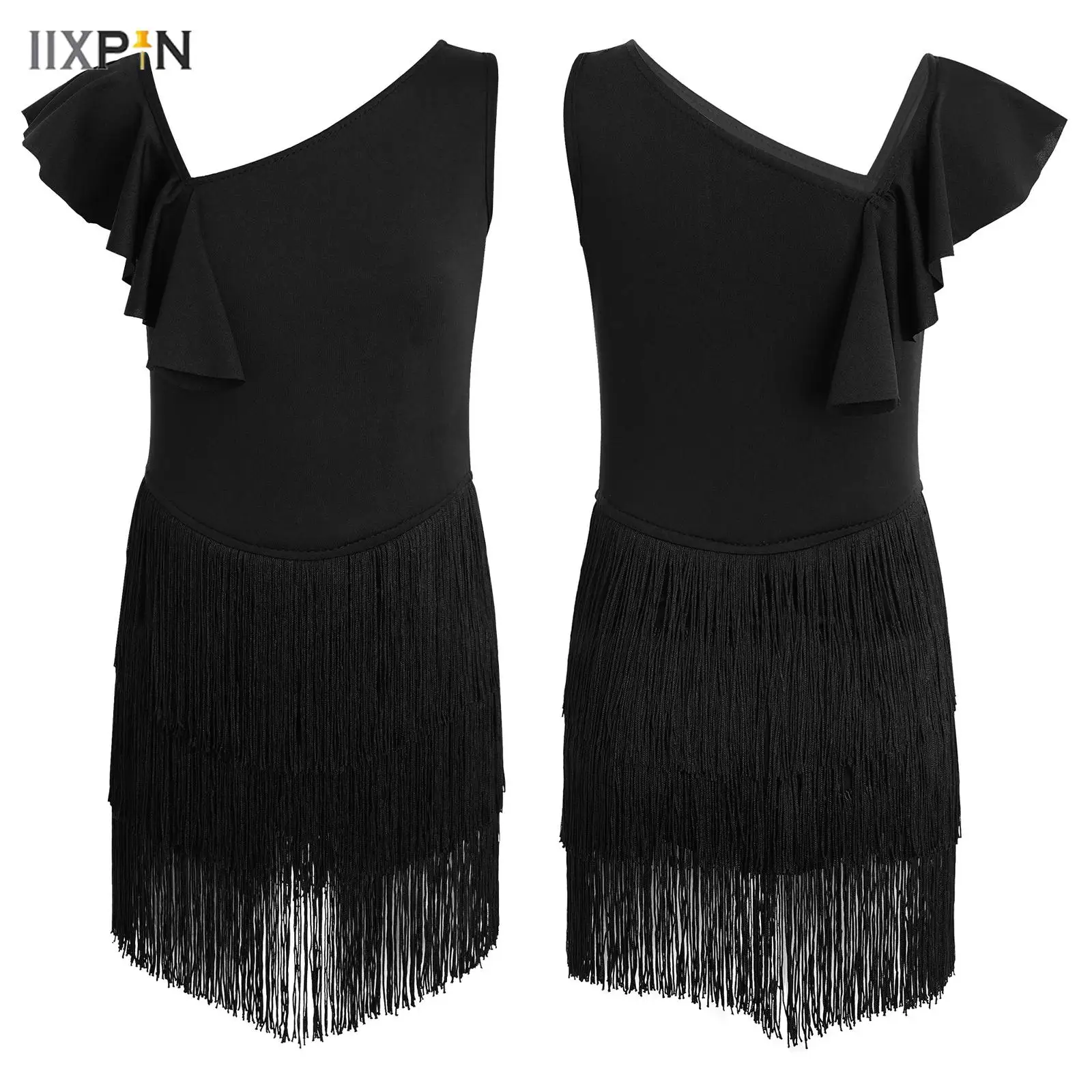 Child Latin Dance Costume for Girl Top Fringed Skirt Set Black Rumba Cha Cha Practice Performance Training Clothing
Child Latin Dance Costume for Girl Top Fringed Skirt Set Black Rumba Cha Cha Practice Performance Training Clothing