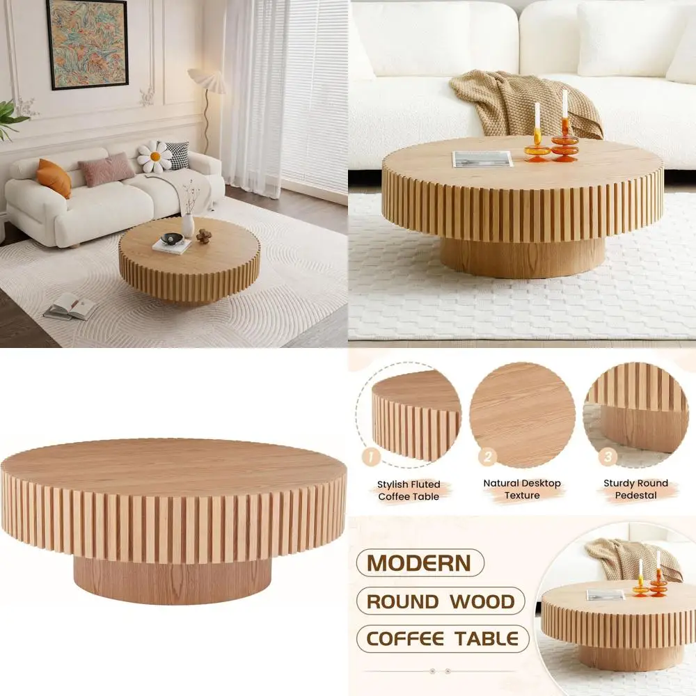 Natural Ash Round Coffee Table, Contemporary Design for Living Room or Office
Natural Ash Round Coffee Table, Contemporary Design for Living Room or Office