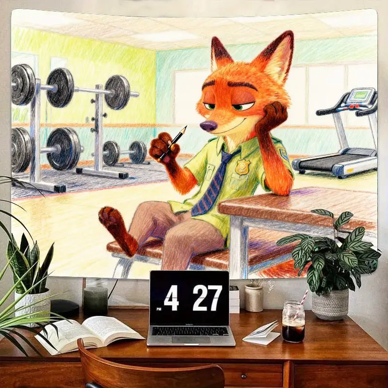 1PC Zootopia Nick Wilde Tapestry, Police Fox in Gym Wall Art, Modern Cartoon Polyester Living Room Bedroom Decor, Fan Gift.
1PC Zootopia Nick Wilde Tapestry, Police Fox in Gym Wall Art, Modern Cartoon Polyester Living Room Bedroom Decor, Fan Gift.