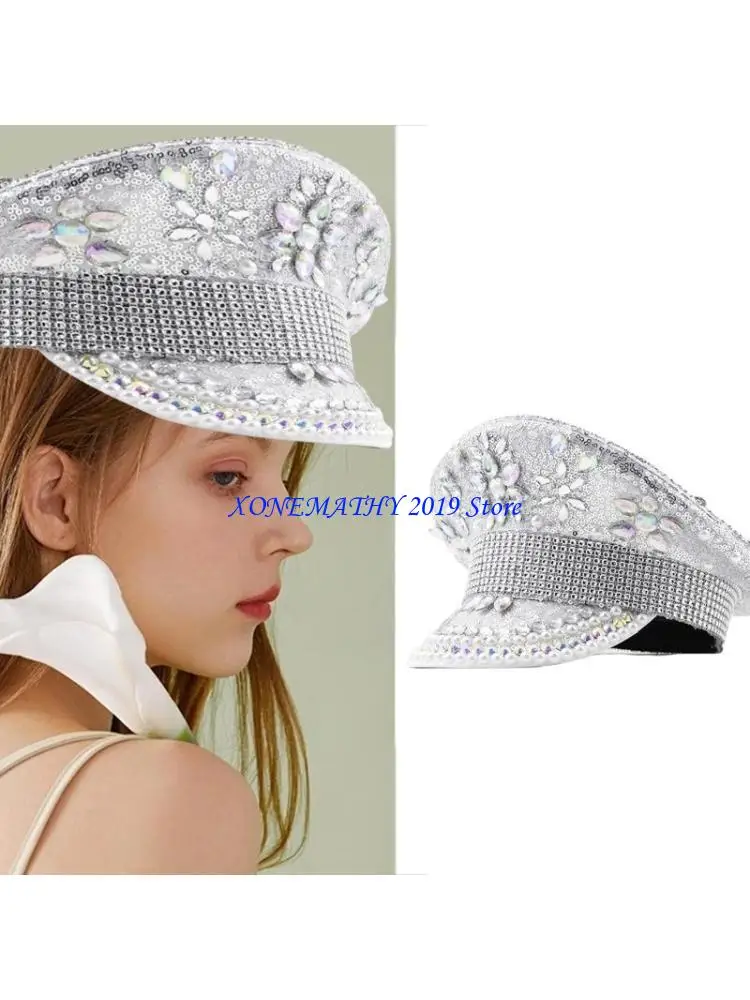 F42F Glistening Diamond Pearls Bride Hat for Bachelorette Party Stage Wedding Props
F42F Glistening Diamond Pearls Bride Hat for Bachelorette Party Stage Wedding Props