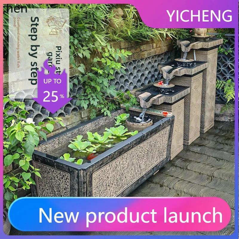 LYY flowing water ornament outdoor large fish pond circulating water landscaping fountain fish tank
LYY flowing water ornament outdoor large fish pond circulating water landscaping fountain fish tank