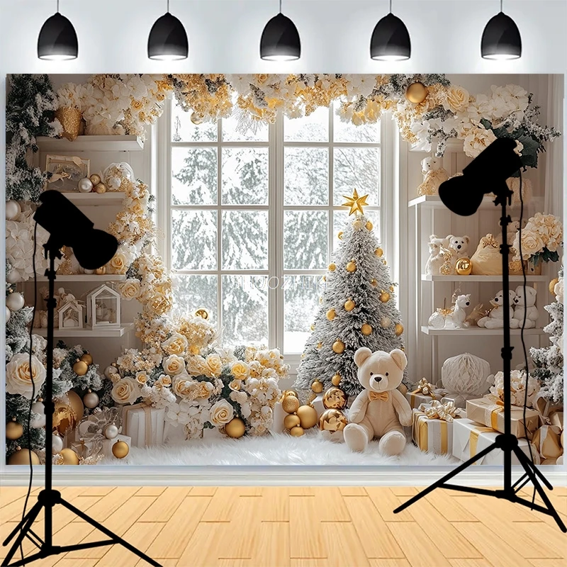 Vintage Christmas Outdoor Scene With Gift Covered Snow Photography Backdrops Potted Trees New Year Family Party Background XH-65
Vintage Christmas Outdoor Scene With Gift Covered Snow Photography Backdrops Potted Trees New Year Family Party Background XH-65