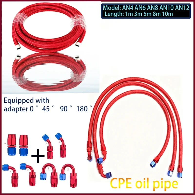 Red CPE oil pipe fuel pipe coolant hose oil cooling pipe model: AN4 AN6 AN8 AN10 AN12 length: 1m 3m 5m 8m 10m with corresponding
Red CPE oil pipe fuel pipe coolant hose oil cooling pipe model: AN4 AN6 AN8 AN10 AN12 length: 1m 3m 5m 8m 10m with corresponding