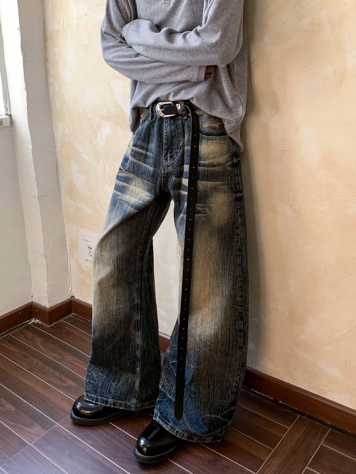 Retro Washed American High Street Bamboo Patterned Wide Leg Jeans Men's Casual Wear Resistant Comfortable mid Waist Zipper
Retro Washed American High Street Bamboo Patterned Wide Leg Jeans Men's Casual Wear Resistant Comfortable mid Waist Zipper