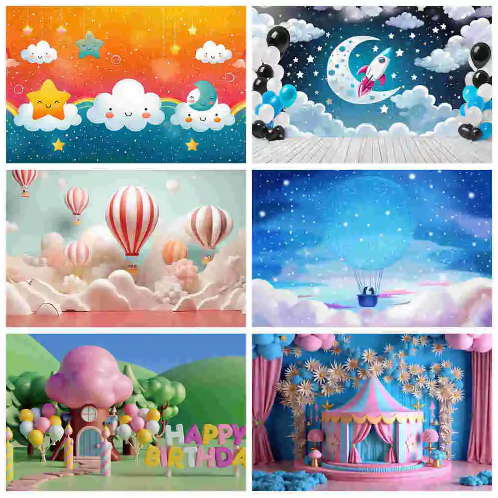 MOON.QG Cake Smash Girl Backdrop Baby 1St Birthday Photo Background Cloud Twinkle Star Moon Balloon Boy Birthday Portraits
MOON.QG Cake Smash Girl Backdrop Baby 1St Birthday Photo Background Cloud Twinkle Star Moon Balloon Boy Birthday Portraits