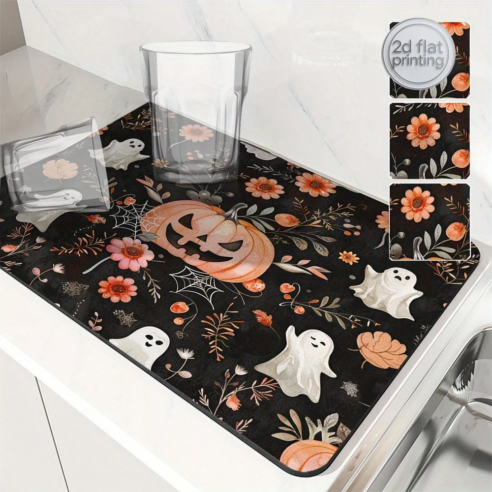 Festive Halloween Kitchen Mat: 60cm x 40cm - Cartoon Pumpkins, Ghosts, and Flowers - Durable Rubber Backing - Perfect for Coffee
Festive Halloween Kitchen Mat: 60cm x 40cm - Cartoon Pumpkins, Ghosts, and Flowers - Durable Rubber Backing - Perfect for Coffee