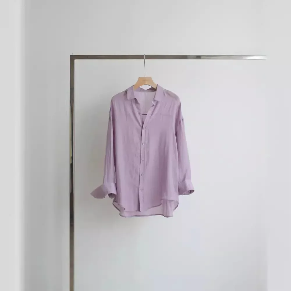 Both colors are beautiful ramie shirt pure ramie long-sleeved jacket literary woman
Both colors are beautiful ramie shirt pure ramie long-sleeved jacket literary woman