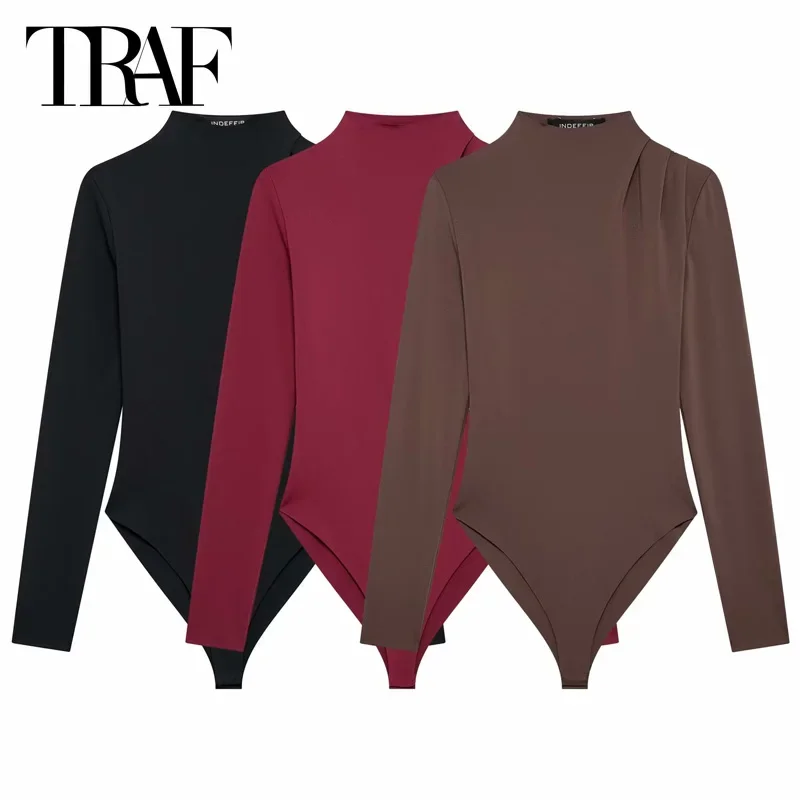 TRAF Women's Long Sleeve Body Ruffled Bodysuit Women 2024 Black Rose Brown Bodysuits Sexy Elegant O-Neck String Spandex Bodysuit
TRAF Women's Long Sleeve Body Ruffled Bodysuit Women 2024 Black Rose Brown Bodysuits Sexy Elegant O-Neck String Spandex Bodysuit