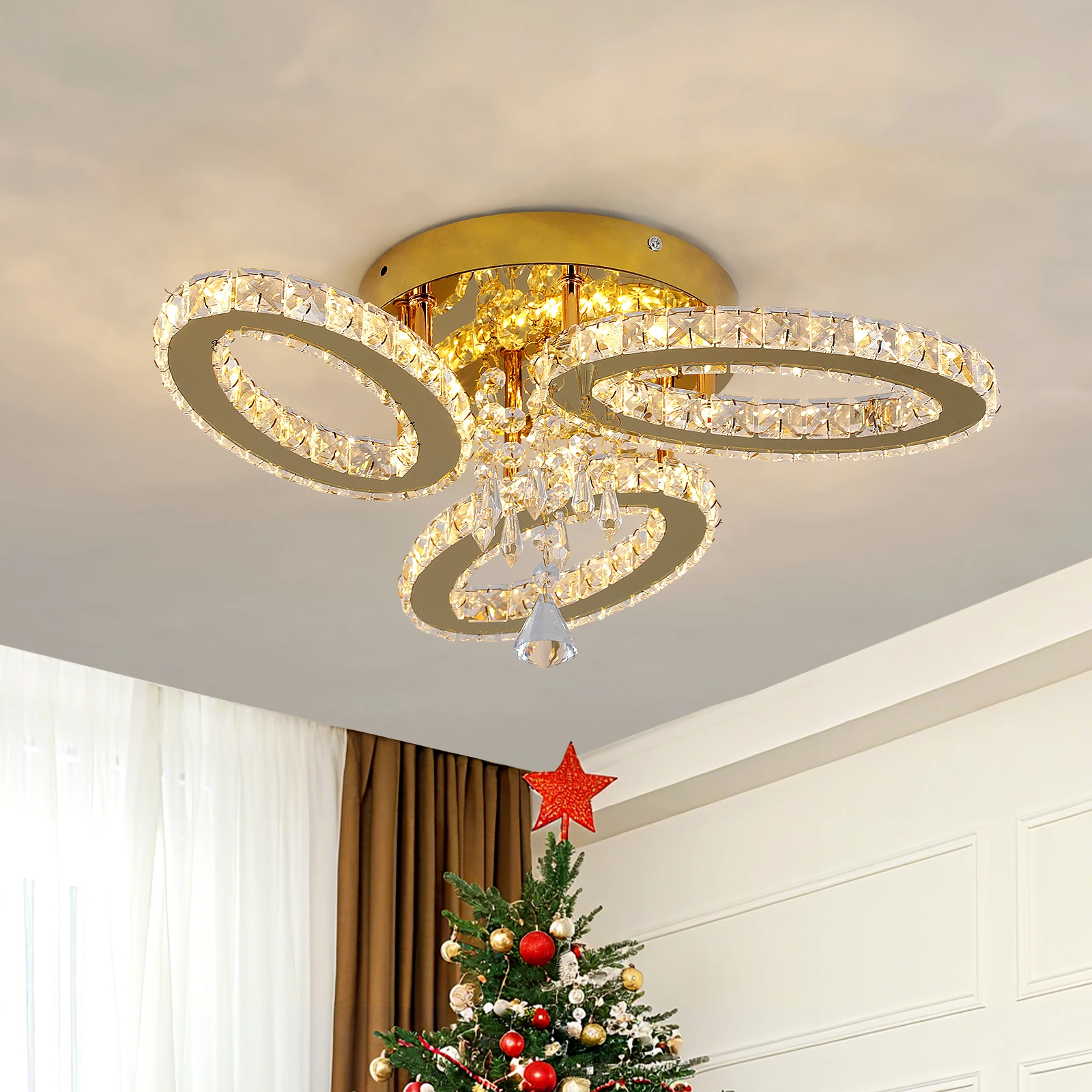 Luxury Crystal Chandelier Lustre Design Modern Led Ceiling Lamp Living Room Bedroom Decorations Pendant Light Lighting Fixture
Luxury Crystal Chandelier Lustre Design Modern Led Ceiling Lamp Living Room Bedroom Decorations Pendant Light Lighting Fixture