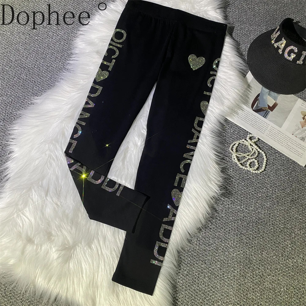 Shiny Letters Hot Drilling Women Leggings New Spring Summer High Stretch Skinny Pencil Pants All-match Casual Ankle-length Pants
Shiny Letters Hot Drilling Women Leggings New Spring Summer High Stretch Skinny Pencil Pants All-match Casual Ankle-length Pants