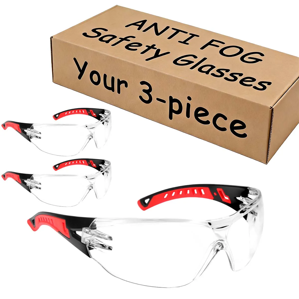 3 Pack ANSI Z87.1 Rated Safety Glasses Clear Wraparound Lenses Vented Frame Model HM11 Model for Men And Women
3 Pack ANSI Z87.1 Rated Safety Glasses Clear Wraparound Lenses Vented Frame Model HM11 Model for Men And Women