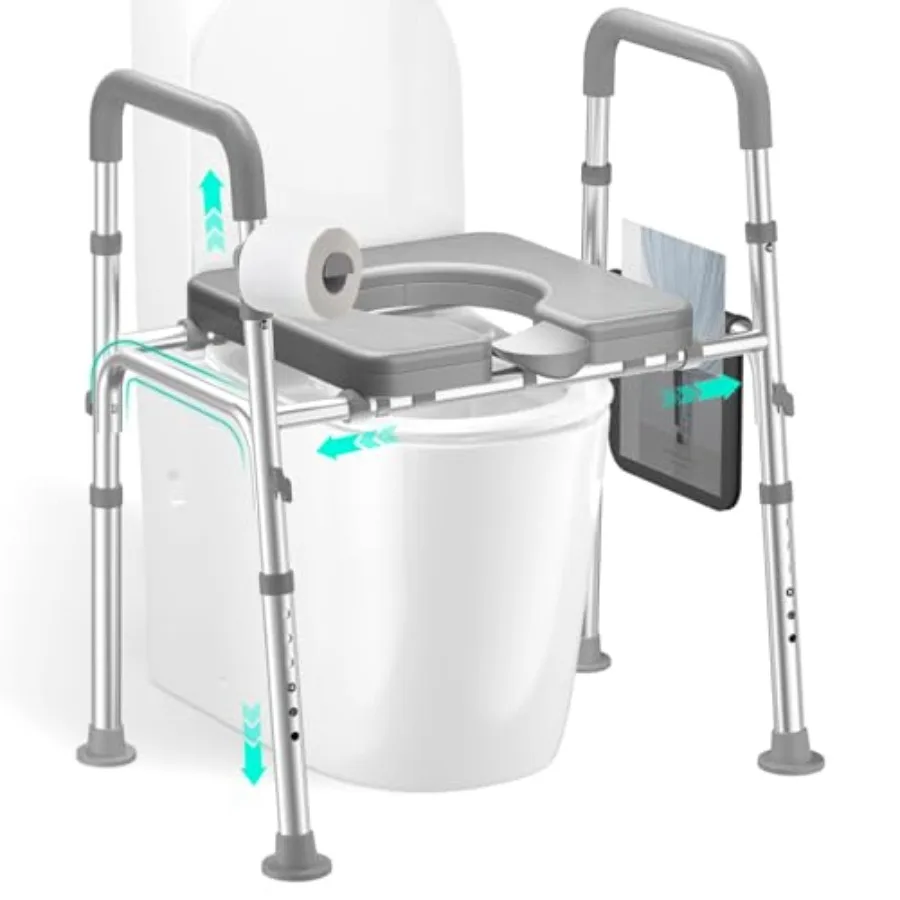 Raised Toilet Seat Riser with Handles for Seniors 450LBS Heavy-Duty 3in1 Commode Chair for Disabled Patients with Reinforced Fr
Raised Toilet Seat Riser with Handles for Seniors 450LBS Heavy-Duty 3in1 Commode Chair for Disabled Patients with Reinforced Fr