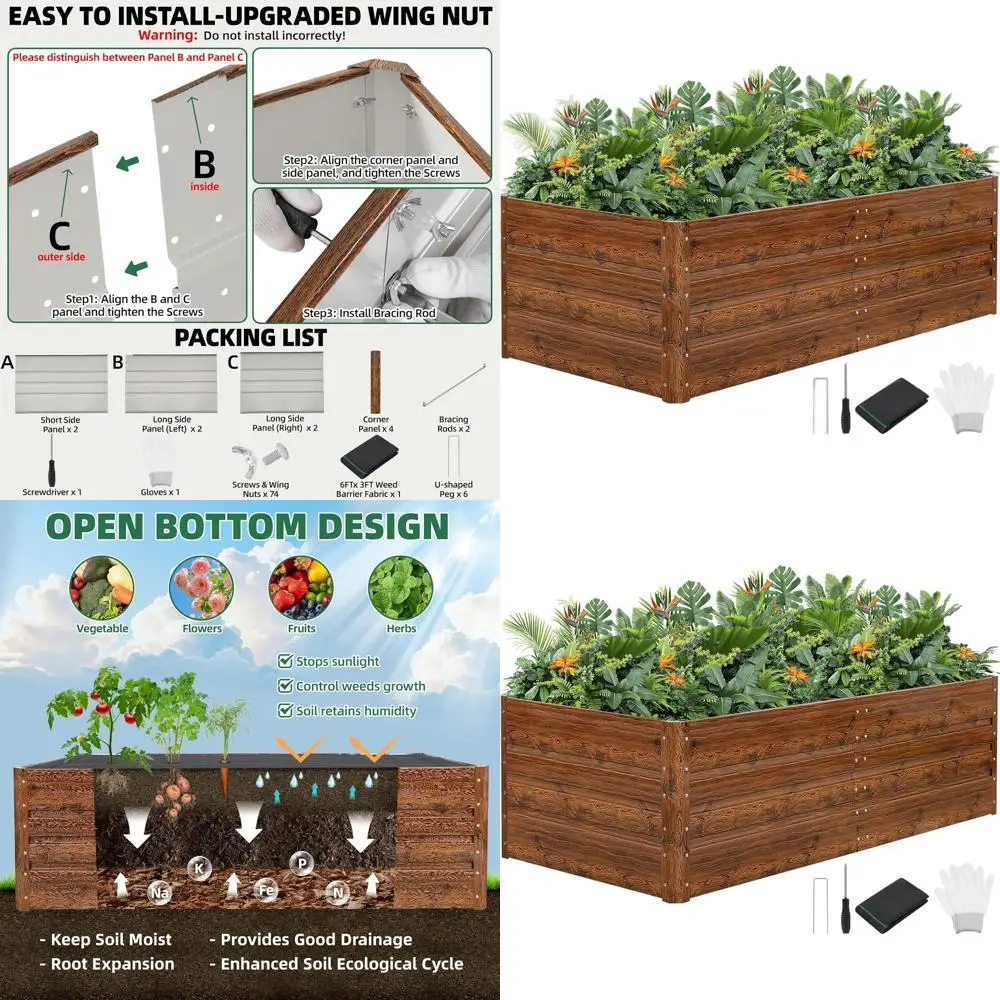 Большая металлическая садовая кровать 6x3x1,8 футов — уличная кашпо с барьерным сорняком для глубоких корней овощей, цветов, трав и фруктов
Большая металлическая садовая кровать 6x3x1,8 футов — уличная кашпо с барьерным сорняком для глубоких корней овощей, цветов, трав и фруктов
