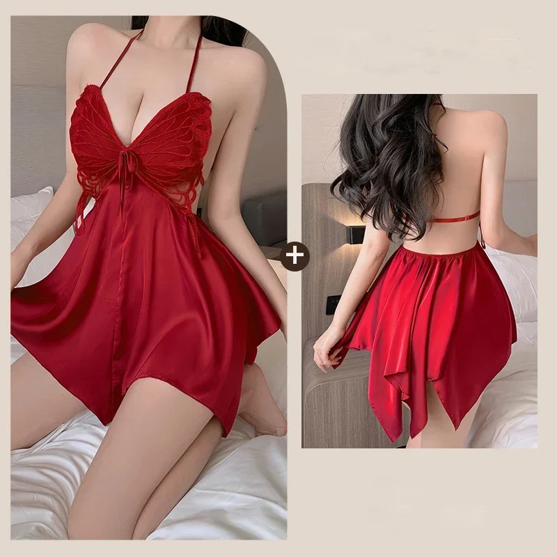 Sexy Lingerie French Bow Gathering Chest Cushion Nightgown Backless Night Dress Hot Women's Night Shirts Women's Pajamas Dress
Sexy Lingerie French Bow Gathering Chest Cushion Nightgown Backless Night Dress Hot Women's Night Shirts Women's Pajamas Dress