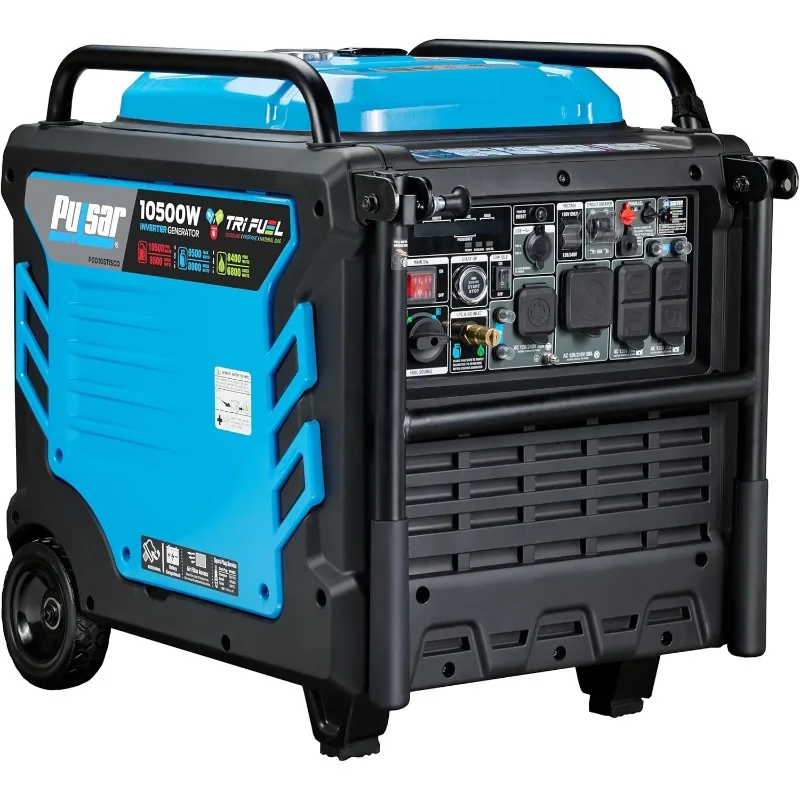 Tri Fuel Inverter Generator,10500-Watt Tri Fuel Gasoline Propane Natural Gas Portable 50A Generator with Remote Start
Tri Fuel Inverter Generator,10500-Watt Tri Fuel Gasoline Propane Natural Gas Portable 50A Generator with Remote Start